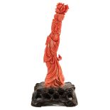 A Carved Red Coral Sculpture