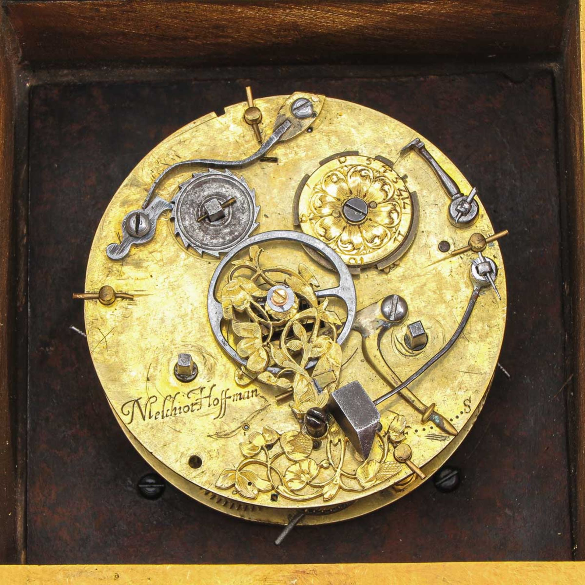 A 17th Century German Box Clock Signed Melchior Hoffman - Bild 8 aus 9