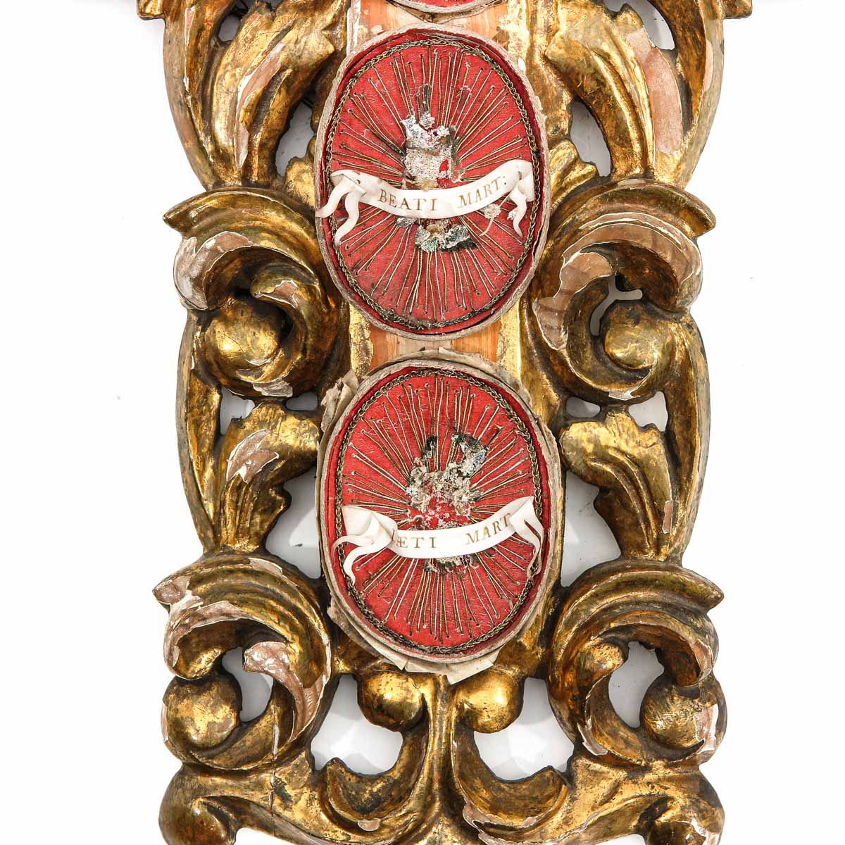 An 18th - 19th Century Gilt Wood Relic Cross - Image 4 of 5