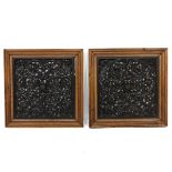 A Pair of Carved Wood Panels