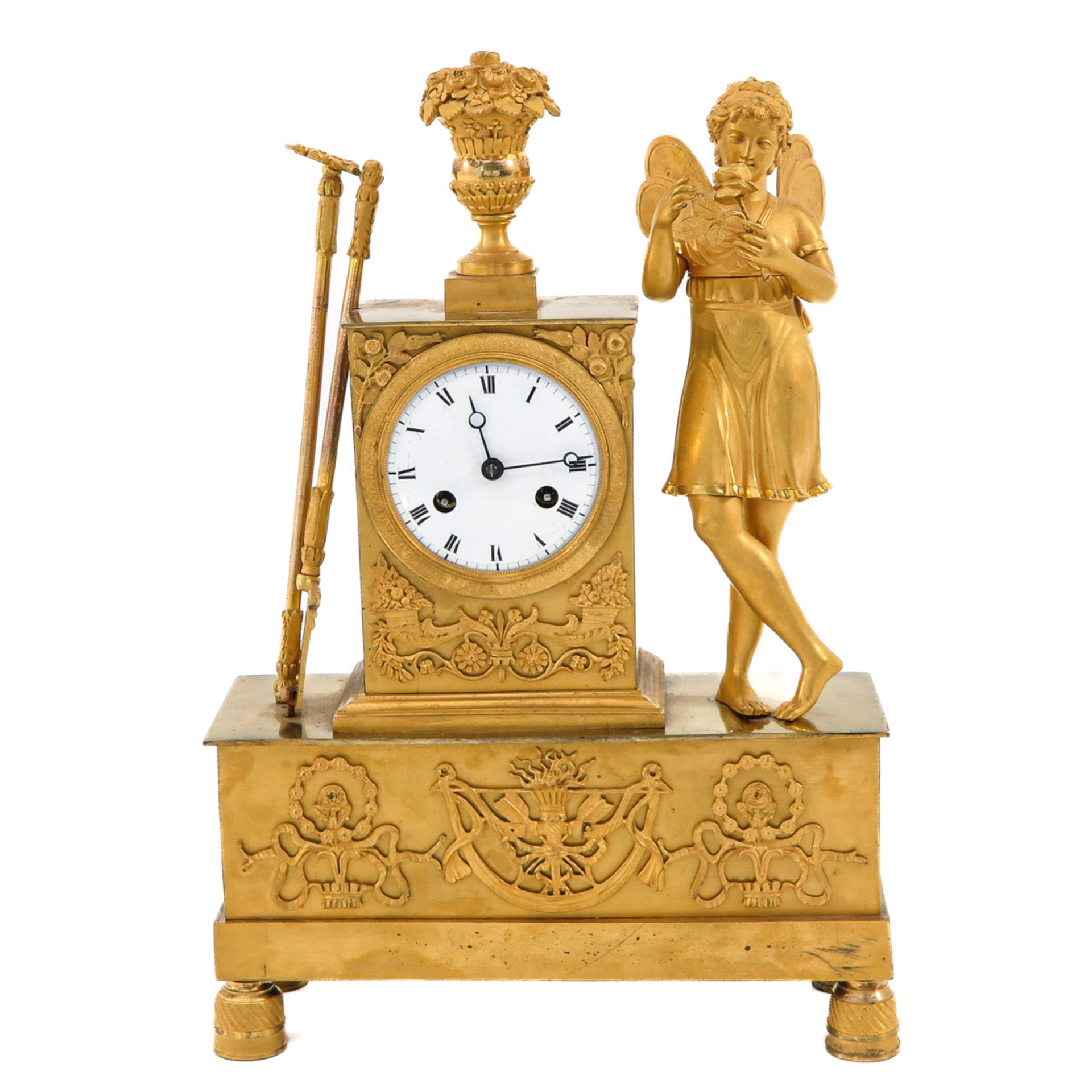 A French Fire Gilt Pendule