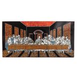 A Large Mother of Pearl Inlay Plaque Depicting the Last Supper