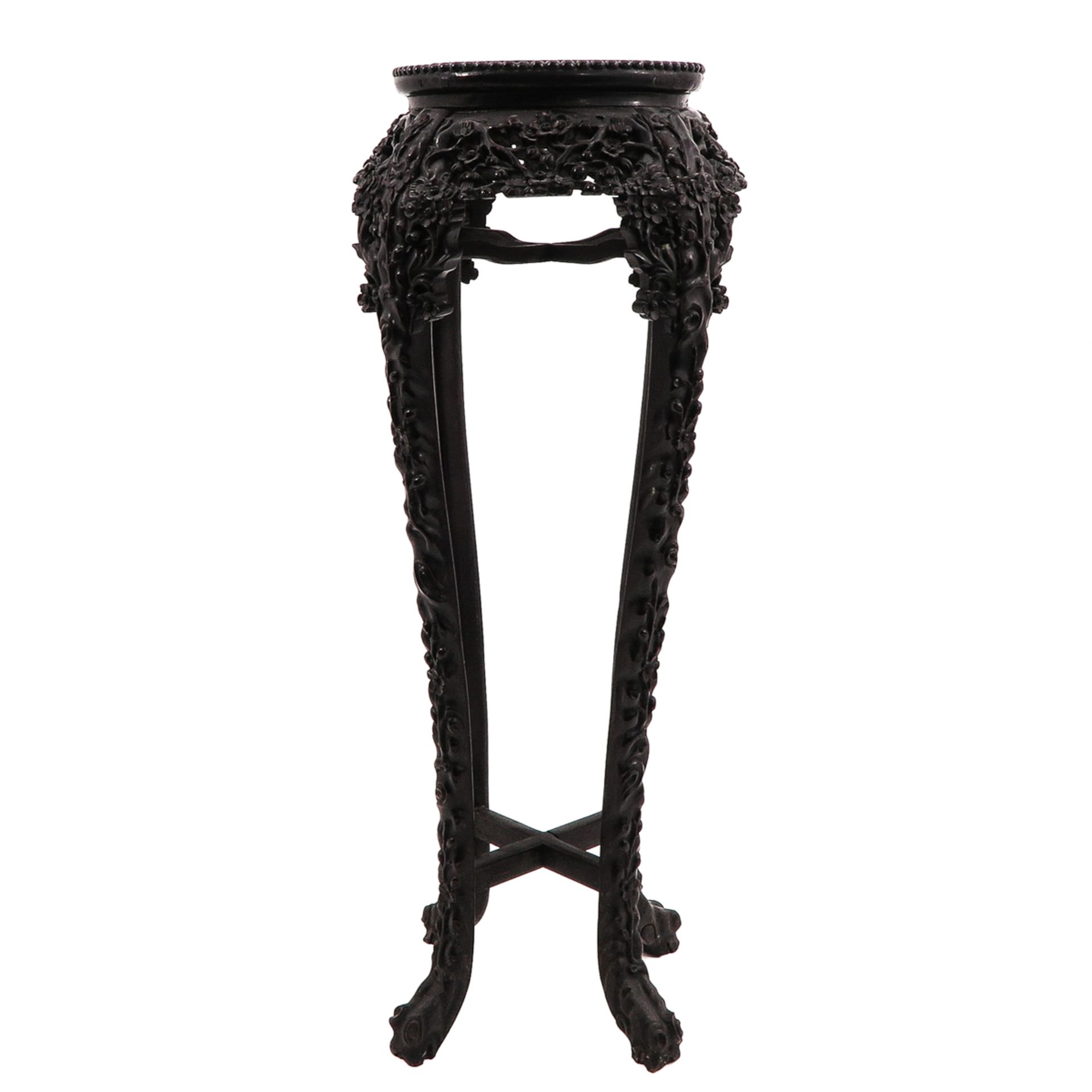 A Carved Round Marble Top Side Table - Image 2 of 5