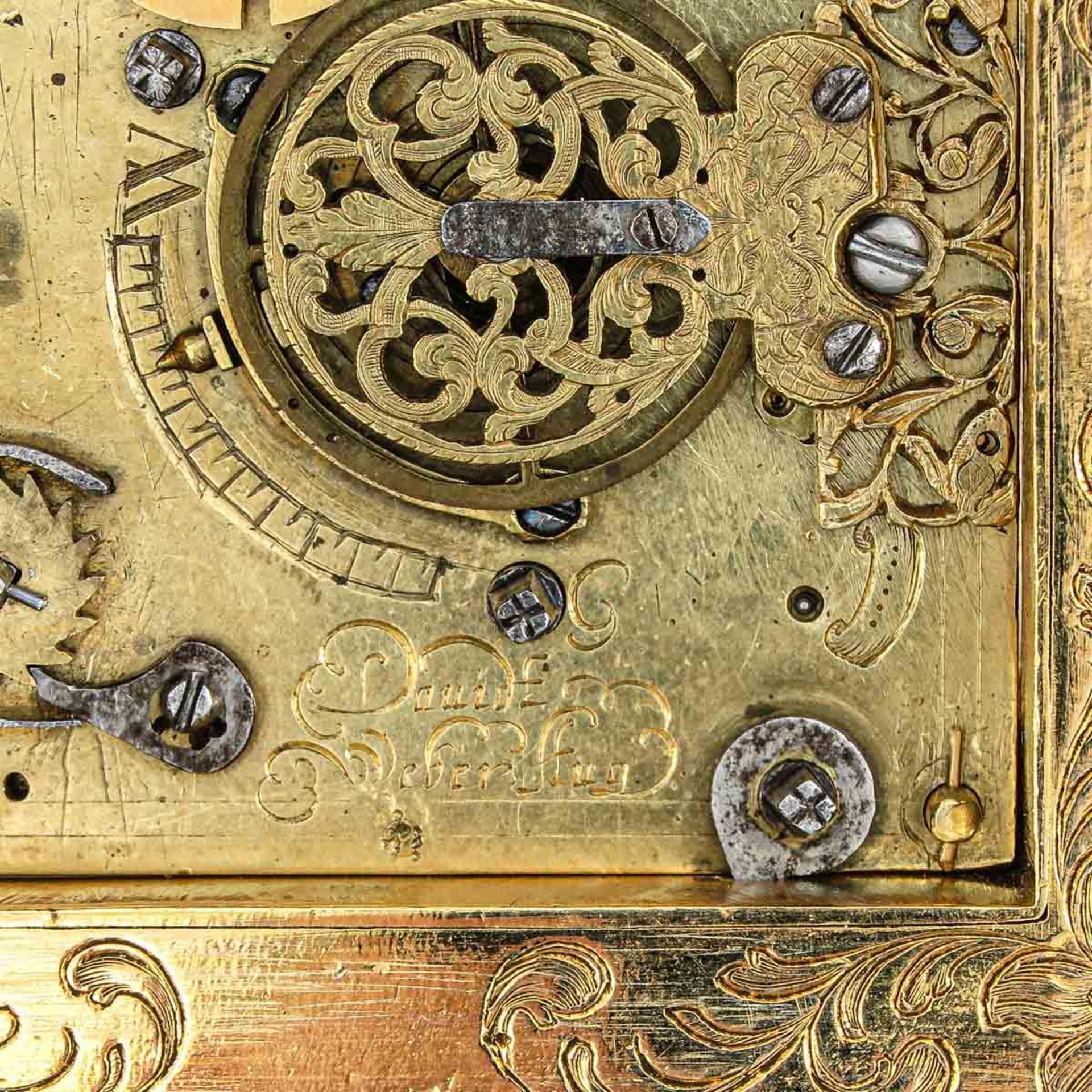 A 17th Century German Box Clock or Doosklok Signed David Weber - Bild 9 aus 9
