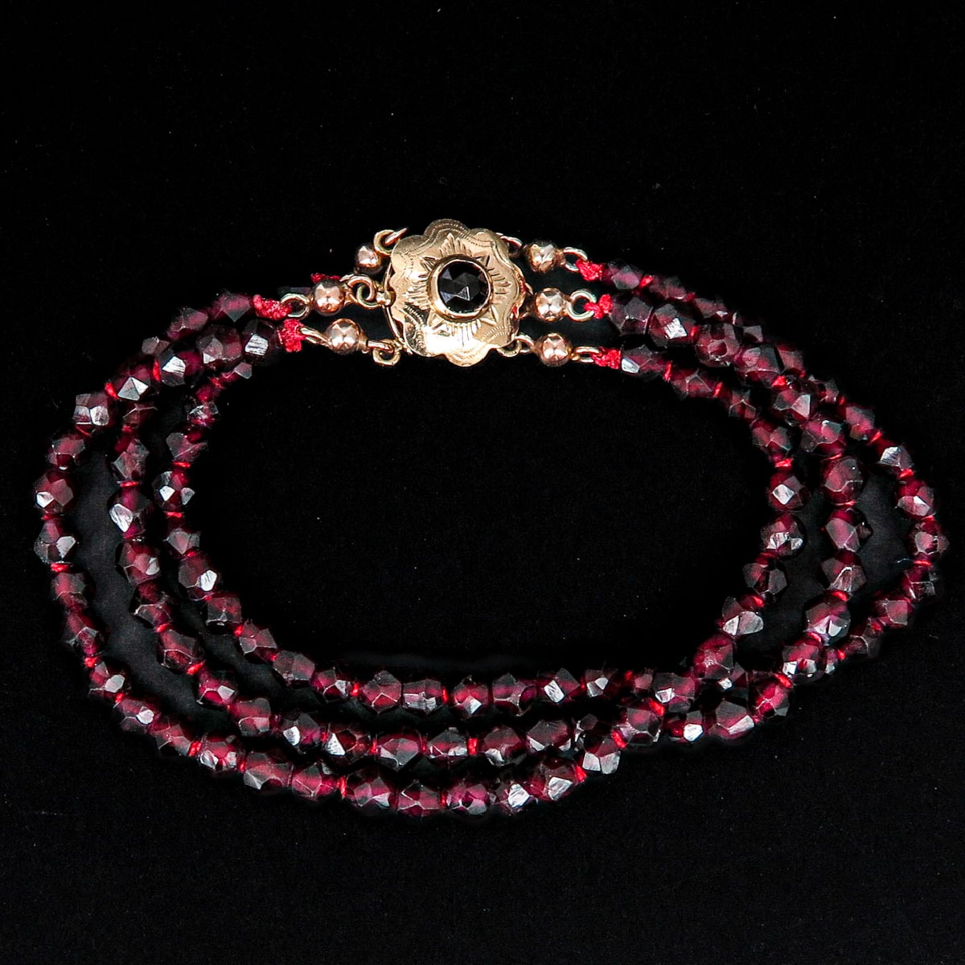A Lot of 3 Garnet Necklaces and Garnet Bracelet - Bild 6 aus 6