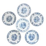 A Series of 6 Blue and White Plates