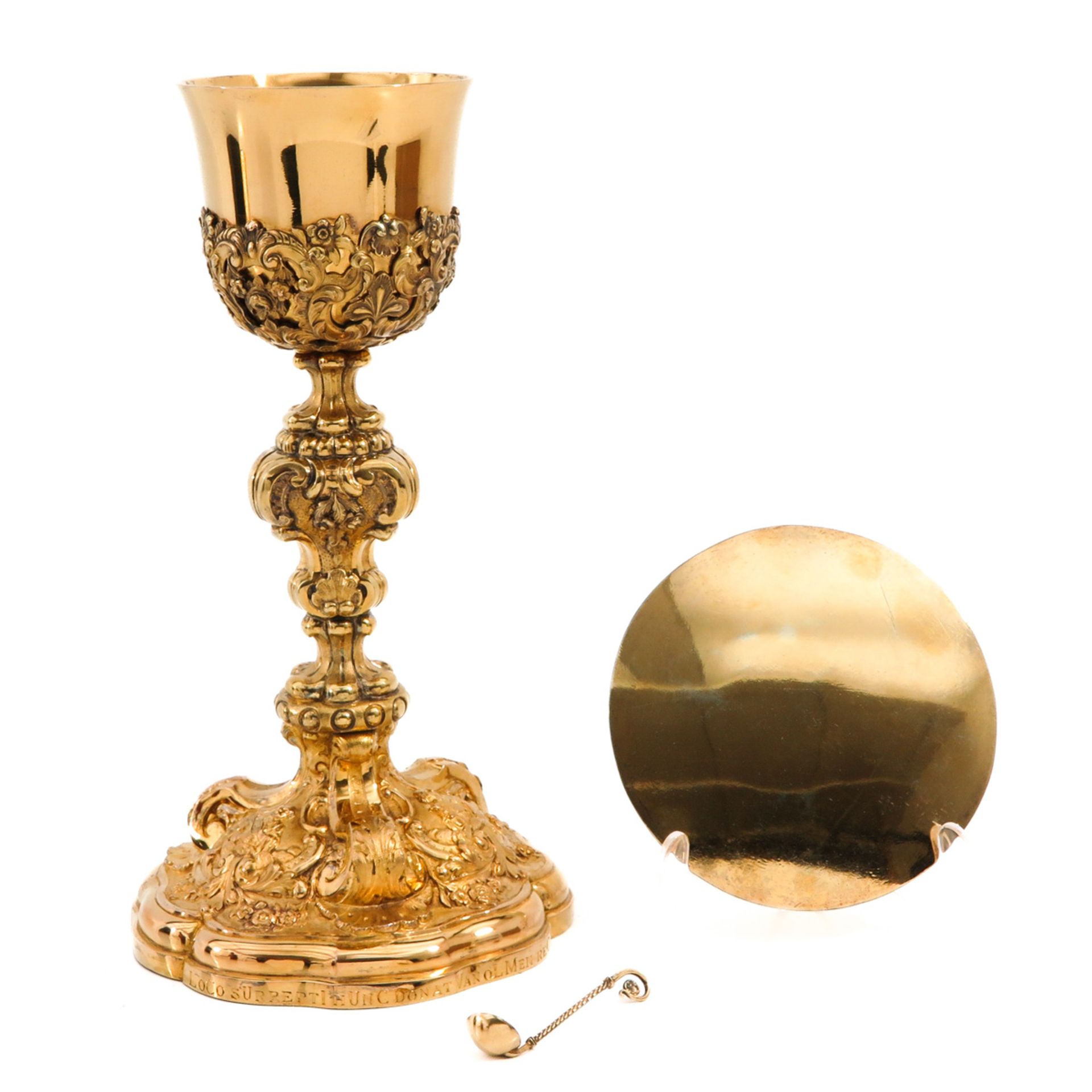 A Very Large 19th Century Gold Plated Silver Chalice