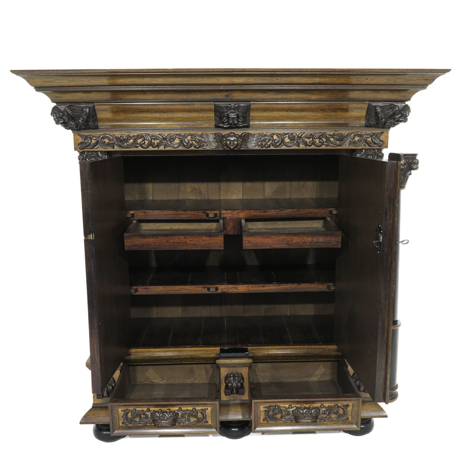 A Very Beautifully Carved Cabinet or Kussenkast - Image 5 of 10
