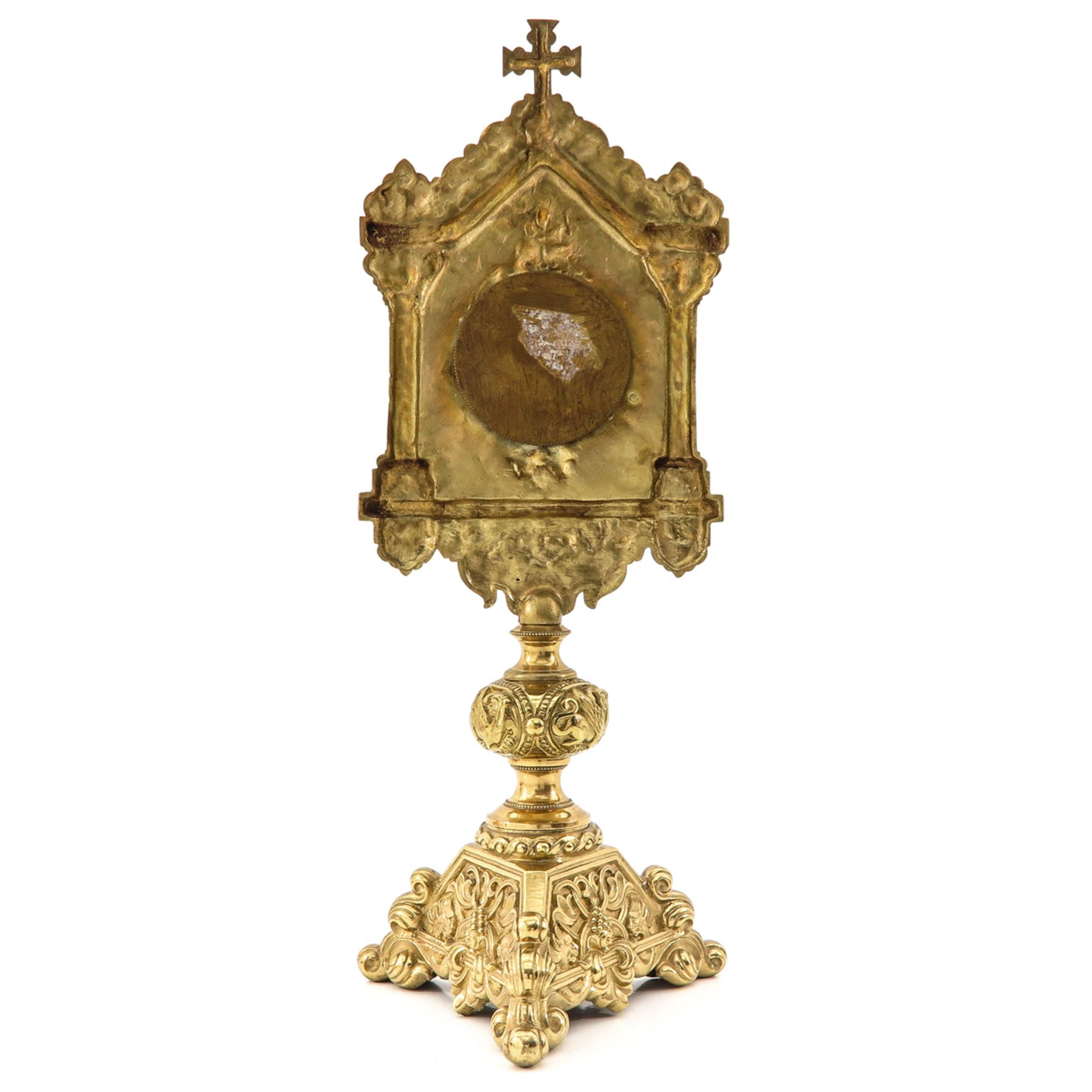 A Gilded Relic Holder with Relic from Saint Barbara - Bild 3 aus 7