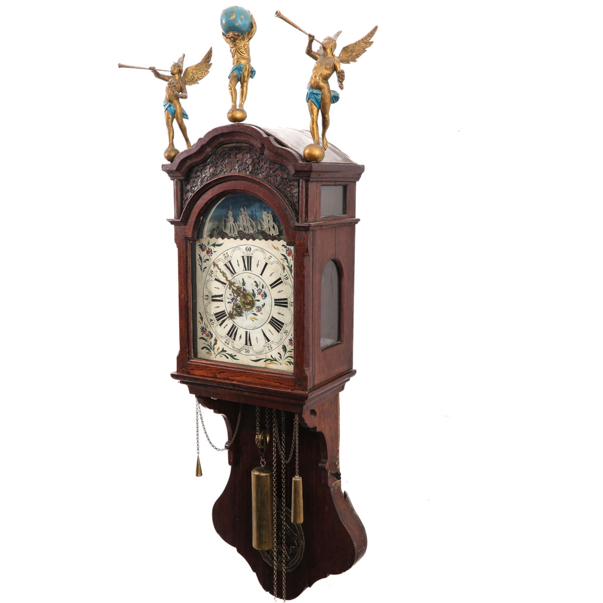 A 19th Mechanical Wall Clock - Image 3 of 10