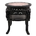 A Large Carved Wood Side Table