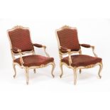 A pair of Louis XV fauteuils