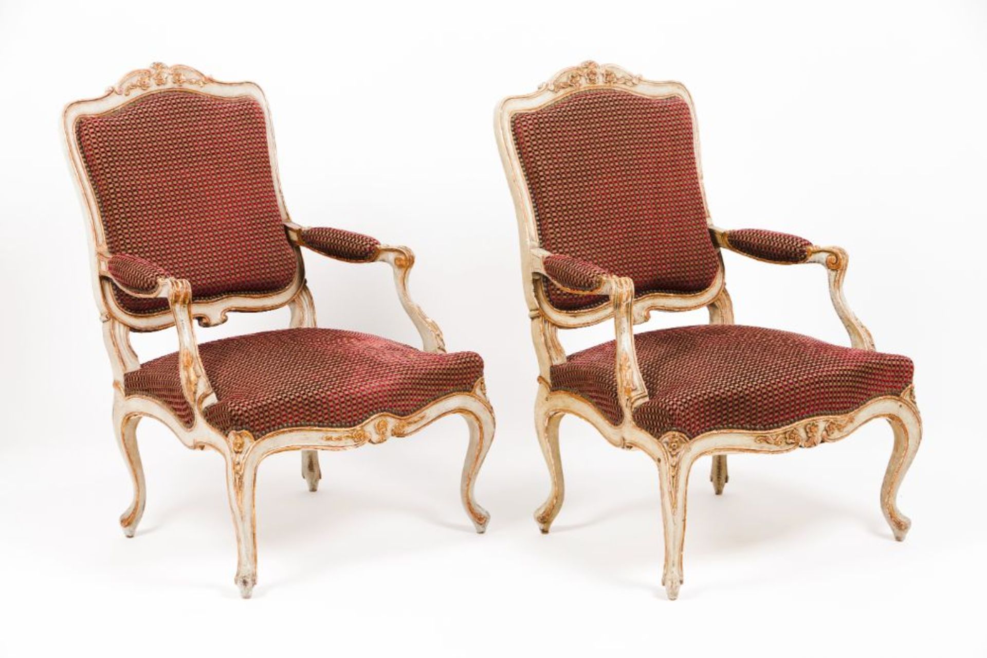 A pair of Louis XV fauteuils