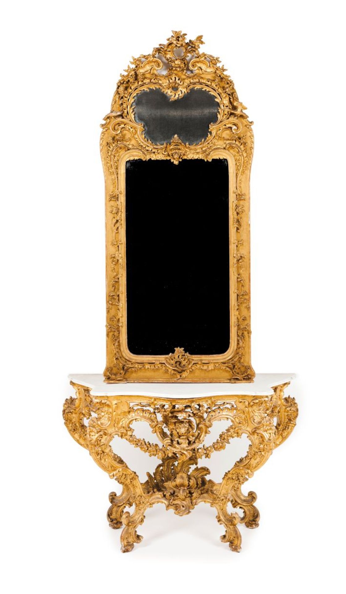 A Louis XV style pier table and mirror