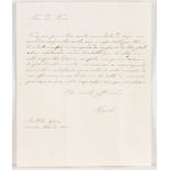 A letter by King Miguel I of Portugal to João de Lemos