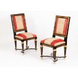A pair of Napoleon III Boulle style chairs