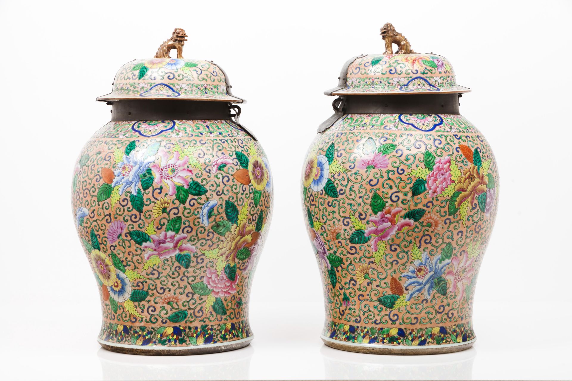 An unusual pair of pots and covers

