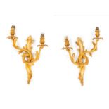 A pair of Louis XV style two branch wall sconces