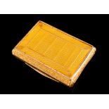 A snuff boxGold Rectangular shaped of foliage reliefs decoration in various shades of gold Hanau