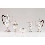A D.Maria I tea and coffee setPortuguese silver, 1st-half 19th century Baluster shaped gadrooned