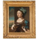 English school, 18th centuryPortrait of a lady Oil on canvas Period carved and gilt wooden frame68,