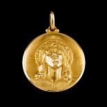 A medalPortuguese gold The Head of Christ with the Crown of Thorns Dragon hallmark 800/1000 (1938-