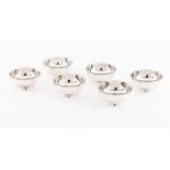 Six finger bowlsPortuguese silver Plain cups of beaded lip Boar hallmark 833/1000 (1887-1938) and