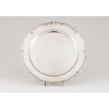 A large serving platterPortuguese silver Plain centre of grooved lip and scalloped rim Eagle
