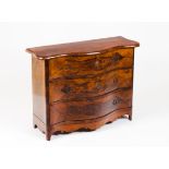 A small chest of drawersWalnut and burr walnut Box wood filleting Yellow metal hardware Europe, 18th