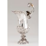 An exceptional D. José ewerPortuguese silver, 2nd-half 18th century Inverted elm shaped body of