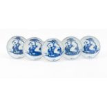 A set of five Ko-sometsuke platesChinese porcelain for the Japanese market Blue underglaze