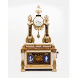An important Louis XVI "pendule portique" by Robert & CourvoisierWhite and black marble Chiselled