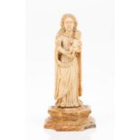 The Madonna of the Immaculate ConceptionIndo-Portuguese ivory sculpture Marble stand 18th