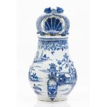 A suspension fountainChinese export porcelain Gadrooned body with blue garden view decoration