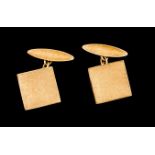 A pair of cufflinksPortuguese gold Squared shaped of textured decoration Dragon hallmark 800/1000 (