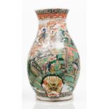 A wall fountain deposit Chinese porcelain Polychrome decoration with Familia Verde enamels