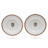 A pair of armorial plates