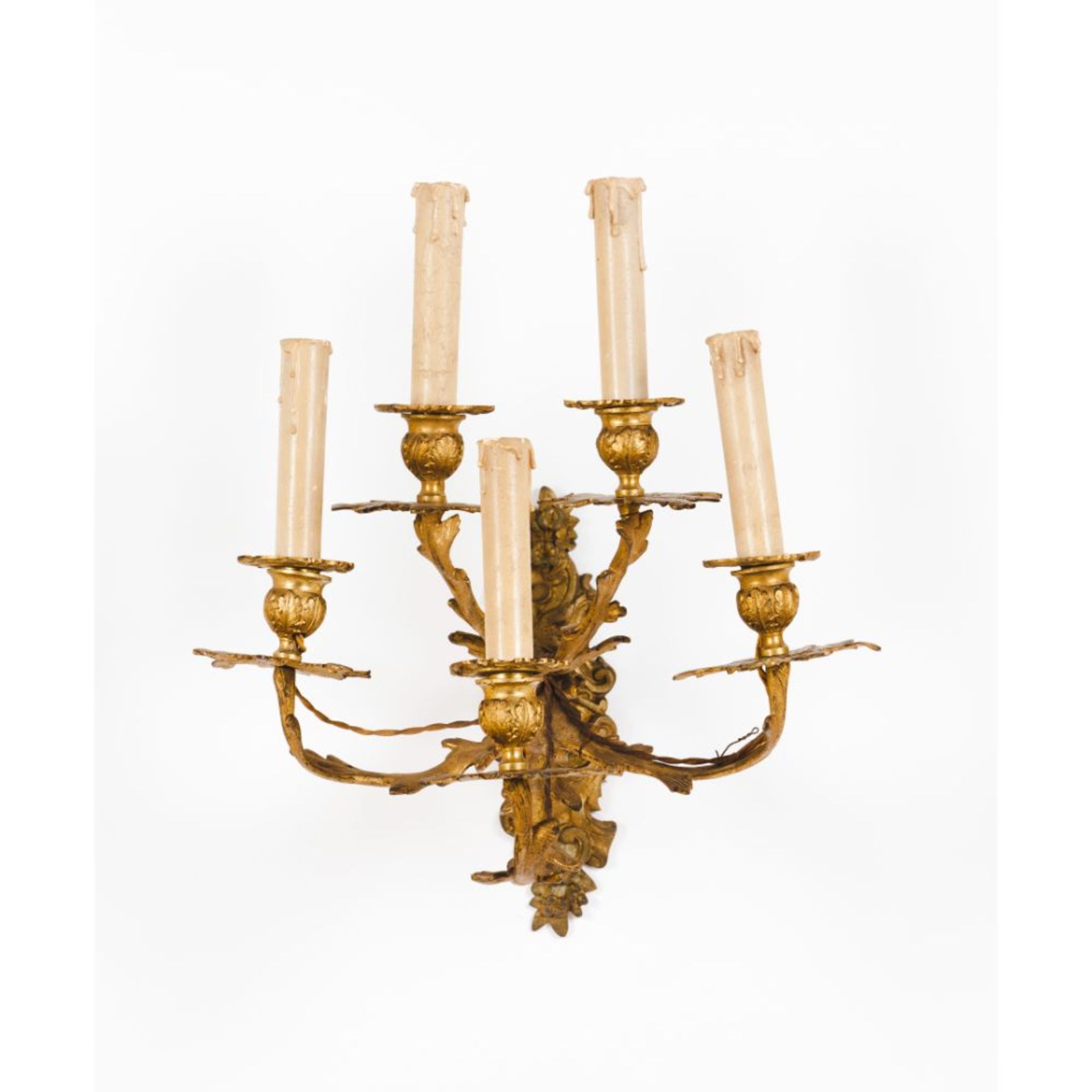 A pair of Louis XV style pair of 5 branches wall sconces - Image 4 of 4