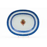 An oval armorial serving platter