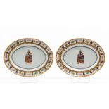 A pair of armorial serving trays