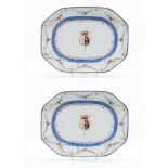 A pair of armorial serving platters