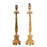 A pair of large candlestands