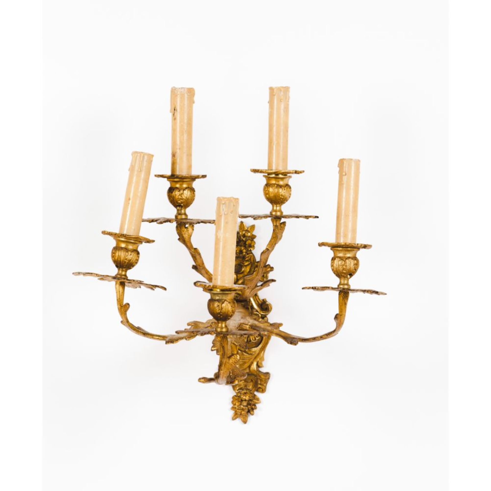 A pair of Louis XV style pair of 5 branches wall sconces