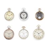 Lot of six pocket watches.