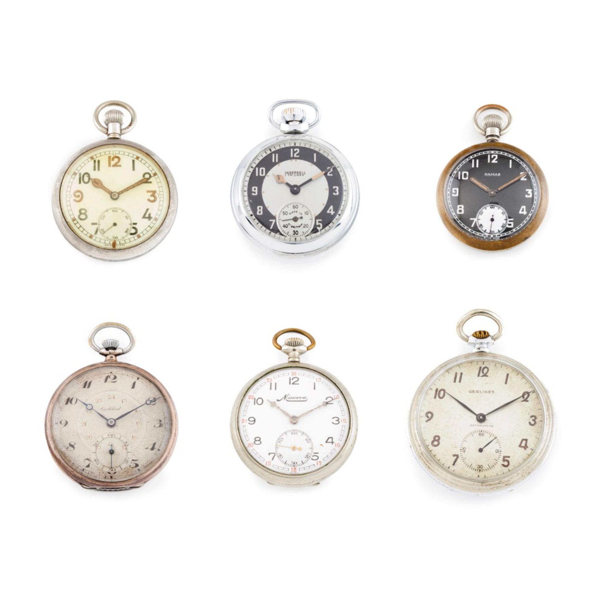 Lot of six pocket watches. 