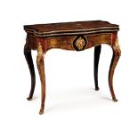 A Napoleon III card table in the Boulle manner