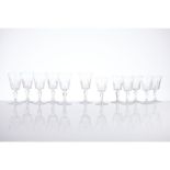 A set of 12 wine glasses