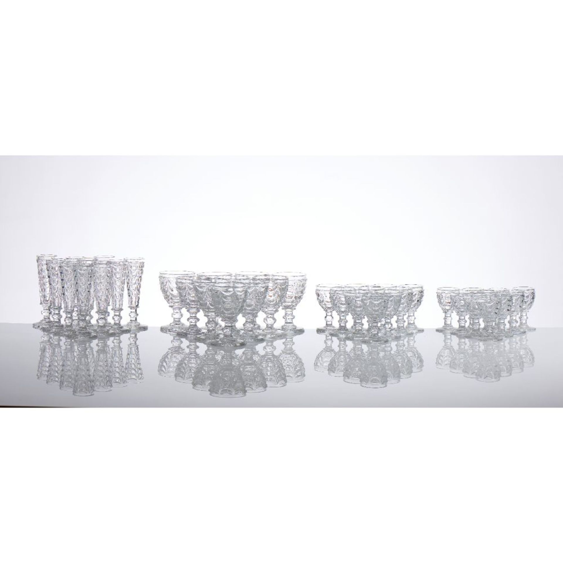 A set of Charles X drinking glasses for 10