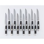 A set of 12 large Directoire meat knives
