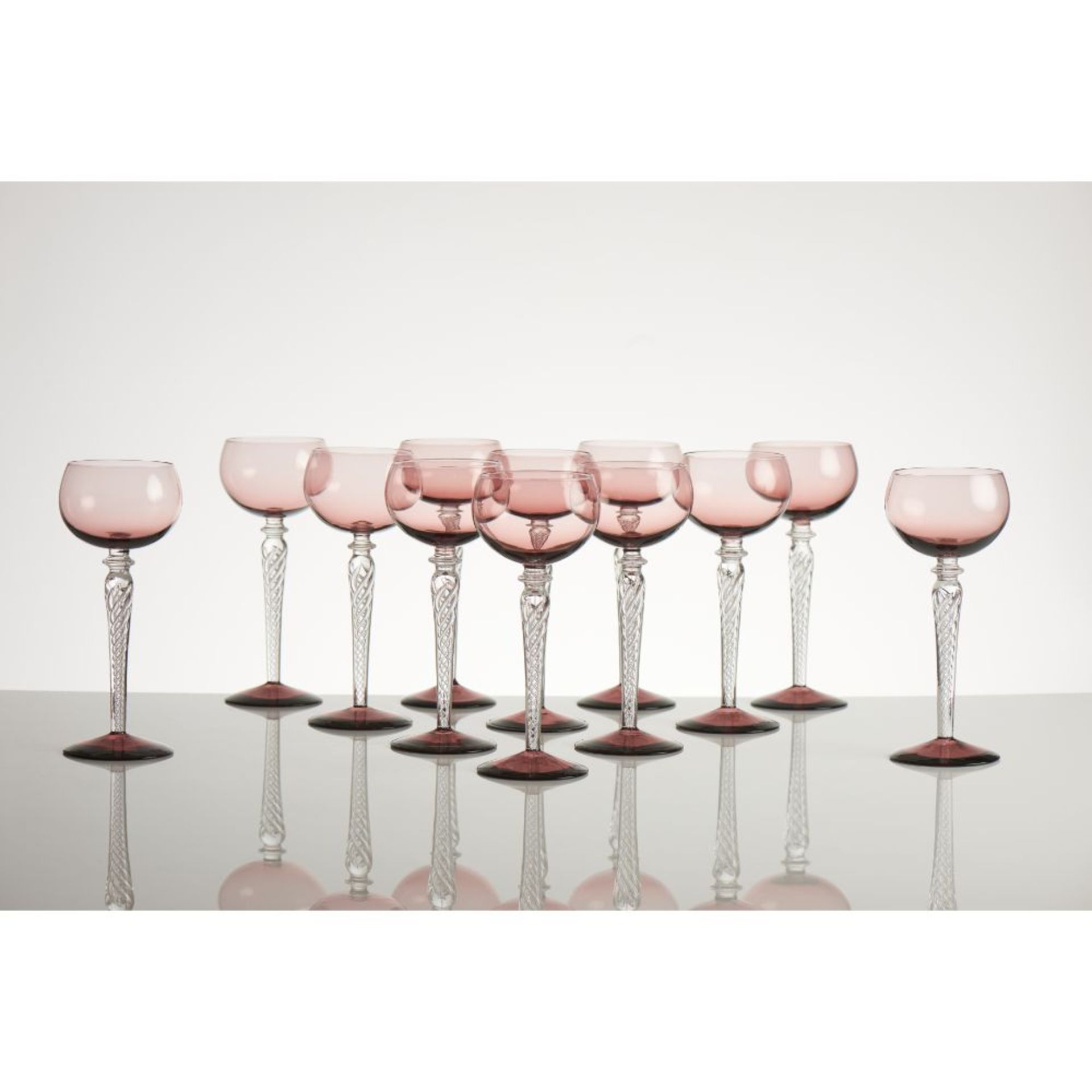 A set of drinking glasses for 12